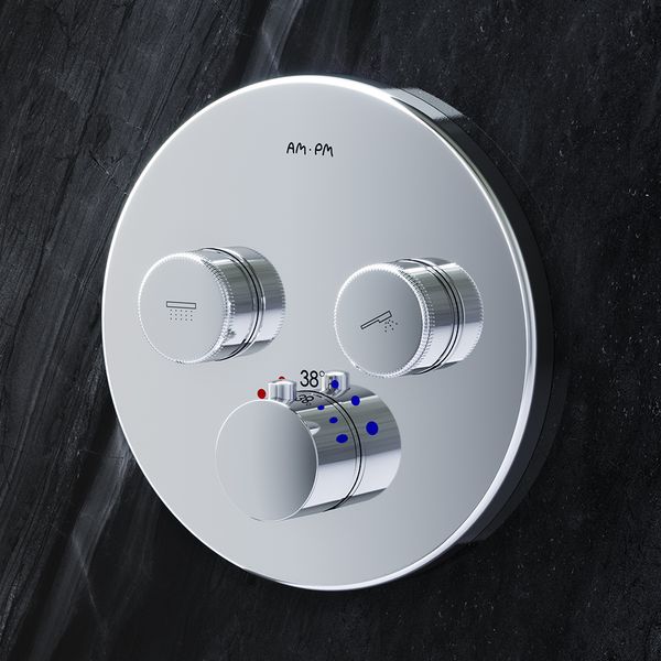 Змішувач для ванни та душу з термостатом, що монтується в стіну AM.PM F50A85700 Inspire V2.0  F50A85700  фото