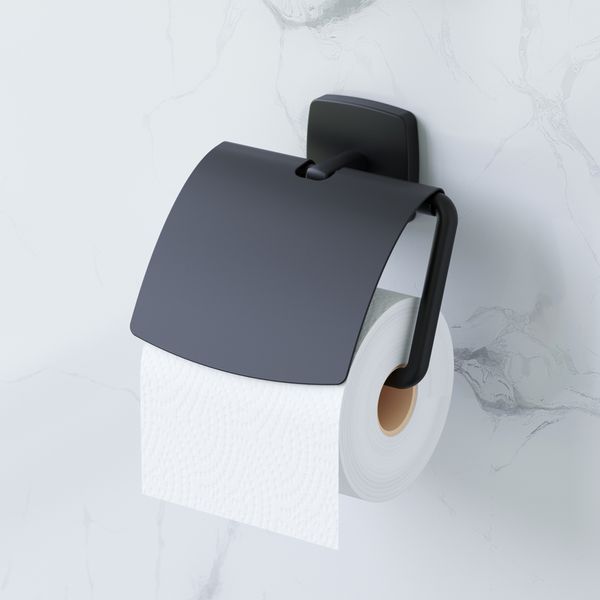 Тримач для туалетного паперу з кришкою AM.PM A90341422 Gem чорний A90341422 фото