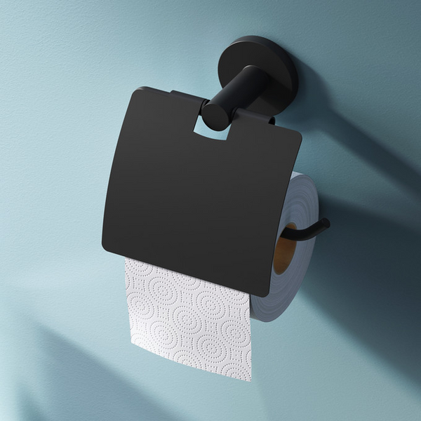 Тримач для туалетного паперу Am.Pm X-Joy A85A341422 (чорний матовий, з кришкою) A85A341422 фото