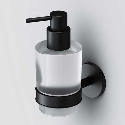 Стеклянный диспенсер для жидкого мыла с настенным держателем, черный AM.PM A85A36922 X-Joy A85A36922 фото