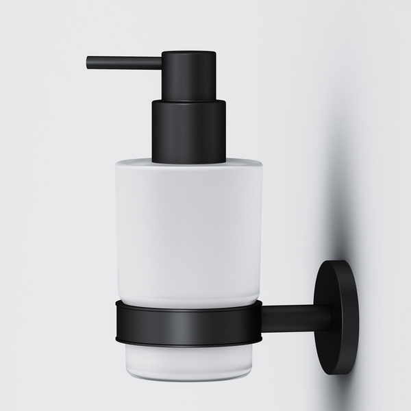 Стеклянный диспенсер для жидкого мыла с настенным держателем, черный AM.PM A85A36922 X-Joy A85A36922 фото
