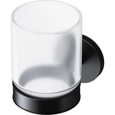 Стеклянный стакан с настенным держателем черный AM.PM A85A34322 X-Joy A85A34322  фото