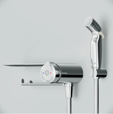 Змішувач TouchReel, що монтується в стіну з гігієнічним душем та полицею F0H85A800 AM.PM X-Joy F0H85A800 фото